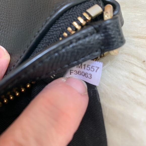 COACH Black Crossgrain Leather Large Slim N/S Swing Pack Crossbody F36063 - Picture 13 of 14